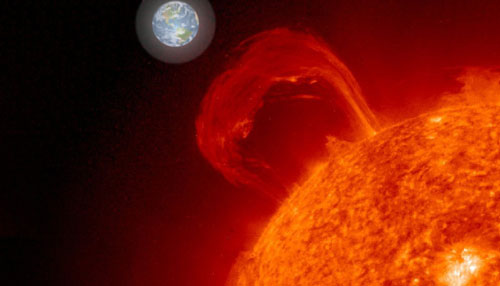 Earth and solar storm