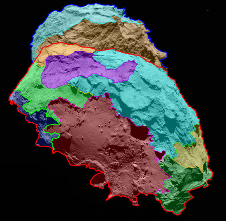 close up of comet 67P/Churyumov-Gerasimenko
