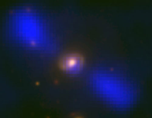 Radio-optical overlay image of galaxy J1649+2635