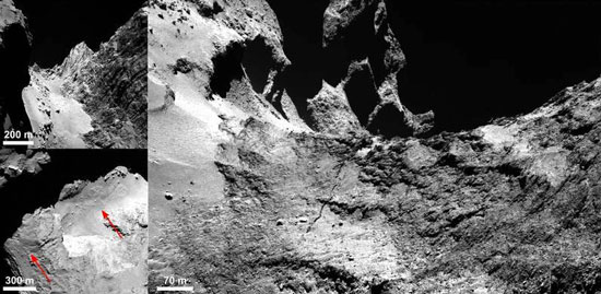 A fissure in the comet