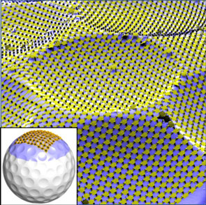 Silicon circuit mesh on the surface of a golf ball