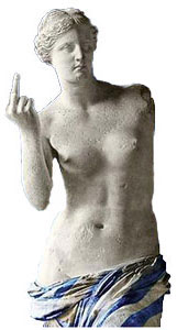 Venus of Milo shows the finger