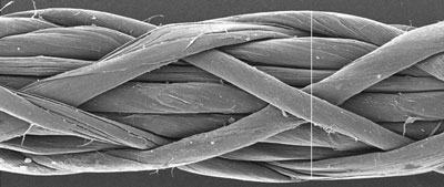 Magnified carbon nanotube woven yarn