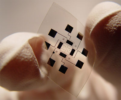 Photograph of the flexible sensor chip