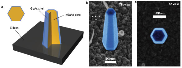 InGaAs/GaAs heterostructure nanopillar lasers monolithically grown on silicon