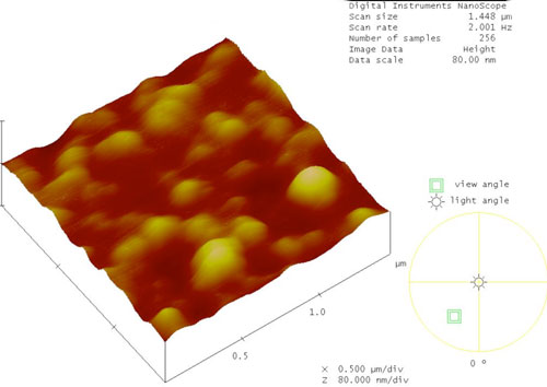 surface topography of encapsulated DEPA