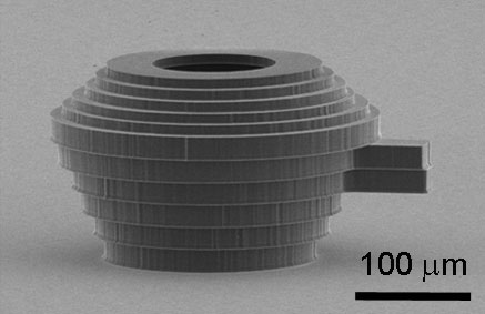 SEM images of stacked silicon rings