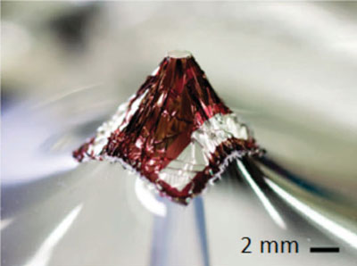 Ultrathin solar cell on a plastic tip