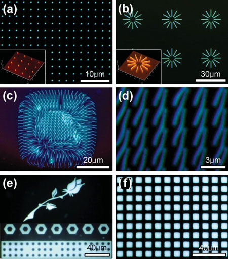 Patterned light-emitting nanostructures and microstructures