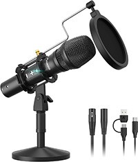 MAONO USB/XLR Podcast Dynamic Microphone, Studio Mic Kit