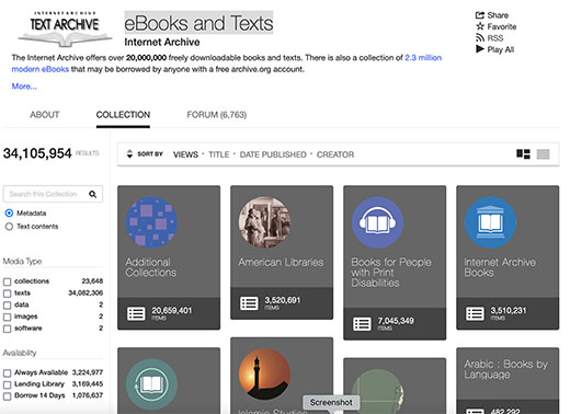 Internet Archive eBooks and Texts