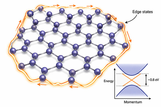 Illustration of the bismuthene honeycomb lattice structure