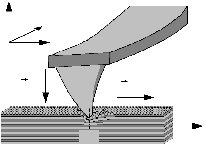 Schematic representation of the working principle of Friction Force Microscopy (FFM)