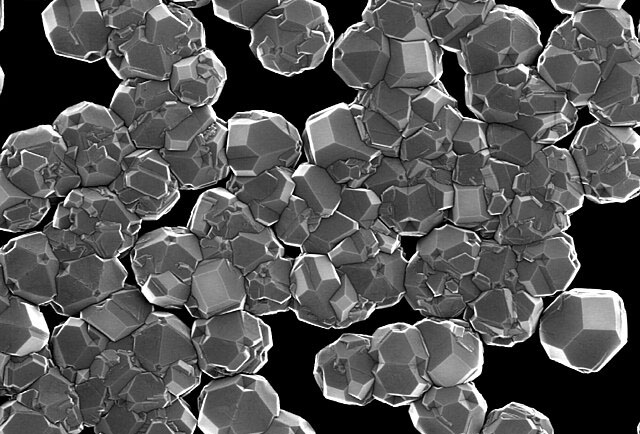 nanodiamond particles, grown synthetically in the lab using chemical vapour deposition