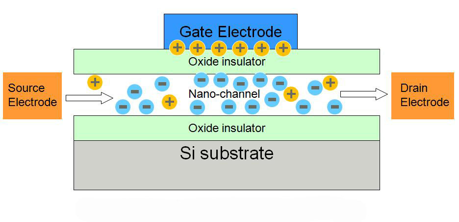 a nanofluidic transistor