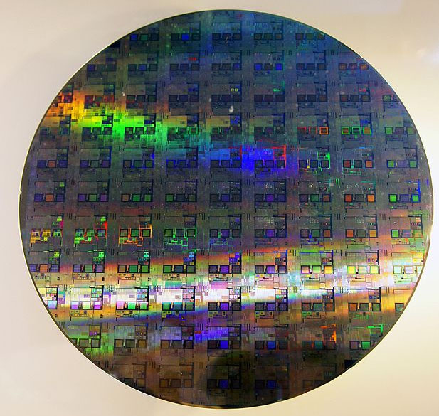 A 12-inch silicon wafer