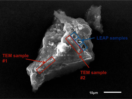 Pigment particle under SEM