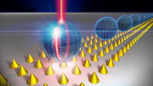 Hybrid optoplasmonic system showing the operation of amplification