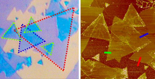 different layers of molybdenum disulfide