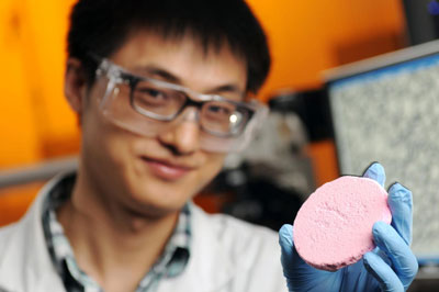 Researcher with Capillary Foam