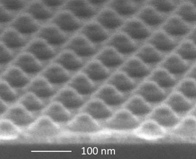 Magnetic tunnel junctions hidden under cones of tungsten used as an etch mask