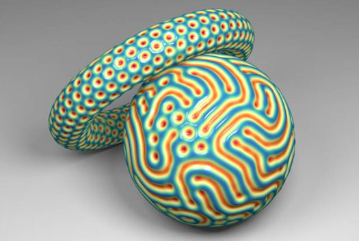 surface patterns form on curved objects