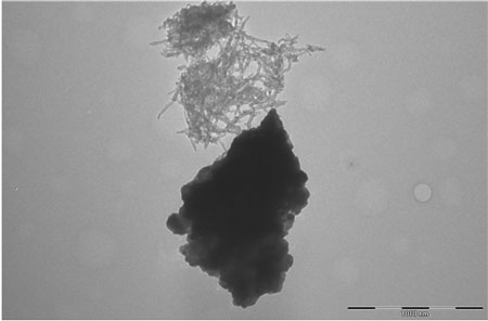 lithium manganese nickel oxide and carbon nanotubes clumping separately