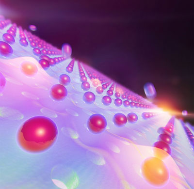 Illustration of the dielectric nano-photonic lattice for trapping atoms and making them interact