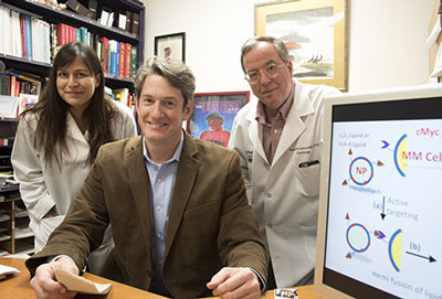 Deepti Sood Gupta, PhD, and co-senior authors Michael H. Tomasson, MD, and Gregory M. Lanza, MD, PhD