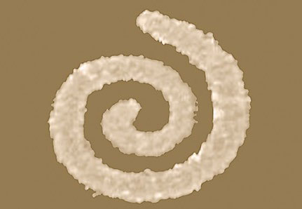 Scanning electron microscope image of an individual nano-spiral