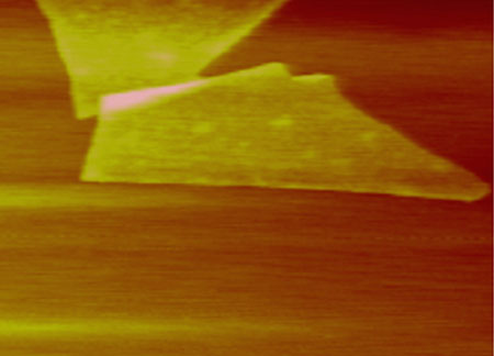 Atomic force microscope image of a black arsenic-phosphorus field-effect transistor