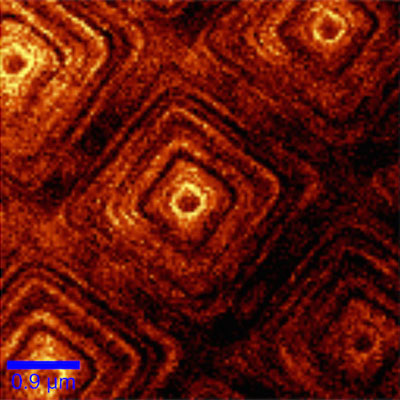 A birds-eye-view of nanogold pyramids as seen through a near field scanning optical microscope