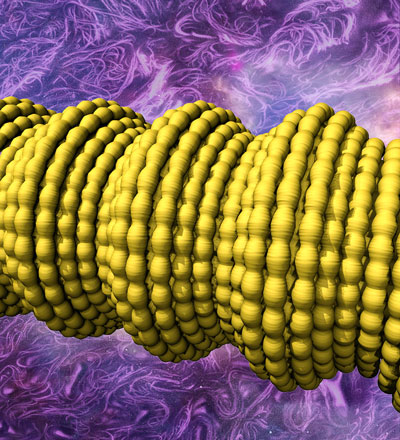 wrapping sheets of tiny carbon nanotubes to form a sheath around a long rubber core