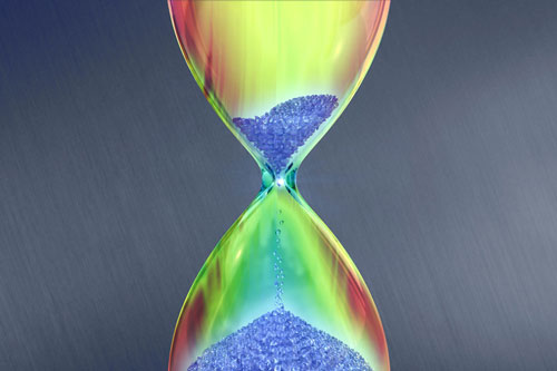 A schematic picture showing the conical dispersion of a Dirac cone being deformed into a new hour-glass-like shape due to radiation