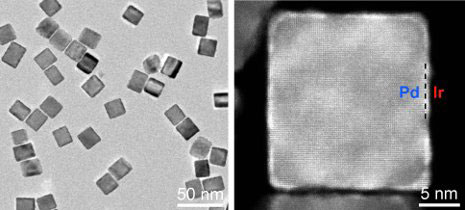 palladium nanocubes coated with iridium