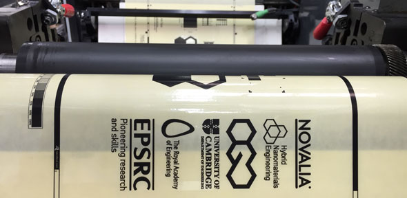 Roll-to-roll printing of graphene ink