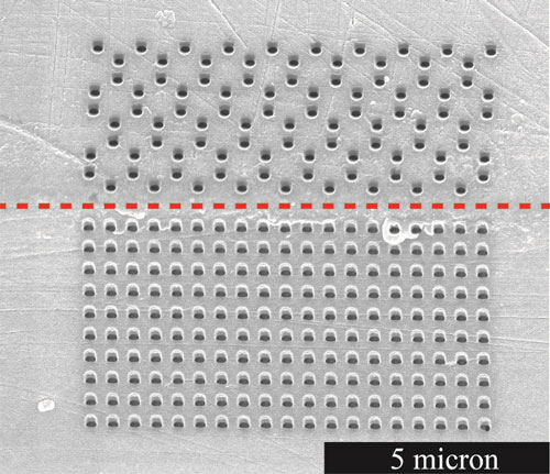 A mask created in a single step to realize a hexagonal 3D crystal in silicon
