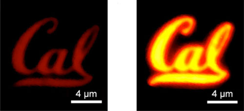 molybdenum disulfide monolayer semiconductor shaped into a Cal logo