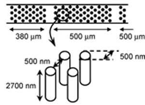 Schematic image of nanopillar device