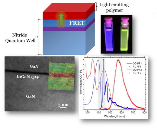 Förster Resonant Energy Transfer from a Nitride Quantum Well to a Light Emitting Polymer