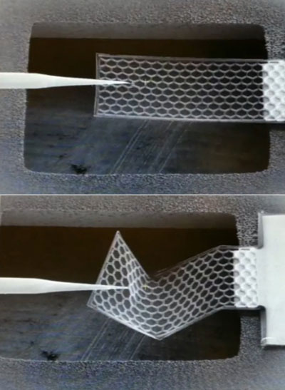 hexagonal corrugation of the plates is responsible for their stiffness and strength.