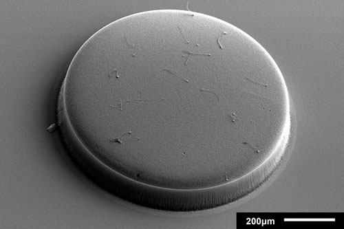 A patterned and cylindrical structure made up of carbon nanotubes