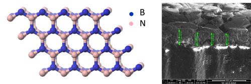 crystal lattice of hexagonal boron nitride