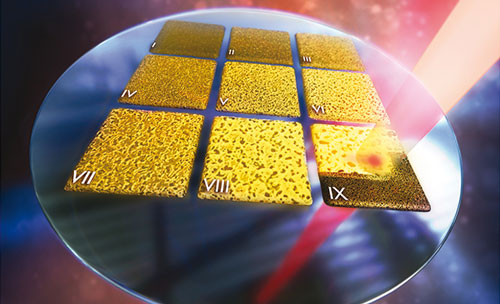A tunable laser creates a miniature library of nanoporous gold