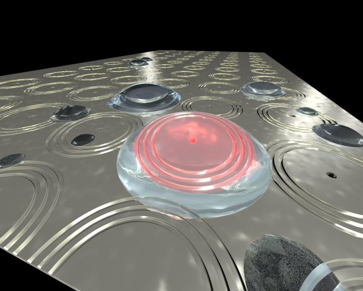 Plasmonic interferometers that have light emitters within them