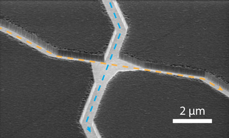 Scanning electron microscopy (SEM) capture of a pass junction