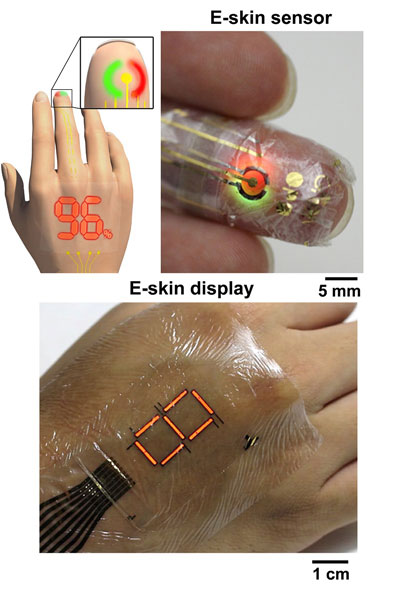 Ultraflexible blood oxygen level optical sensor and seven-segment display
