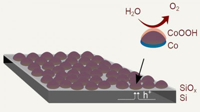 Solar energy can be stored by using sunlight to split water into hydrogen and oxygen