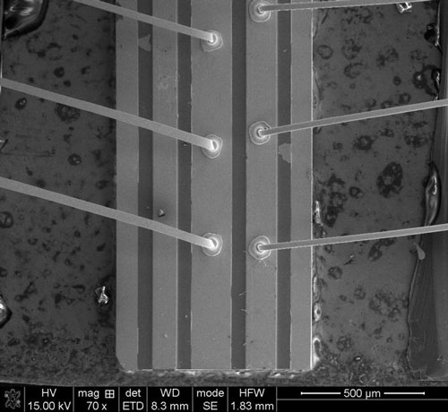 scanning electron microscope image of the terahertz quantum cascade laser