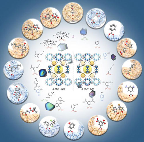 16 Sample Molecules Bound to Chiral MOFs